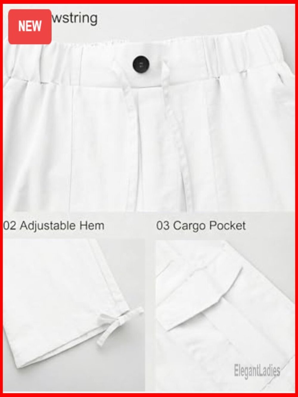 Lightweight Cargo Joggers with Drawstring Waist, Quick-Dry Nylon Pants - Picture 6 of 7